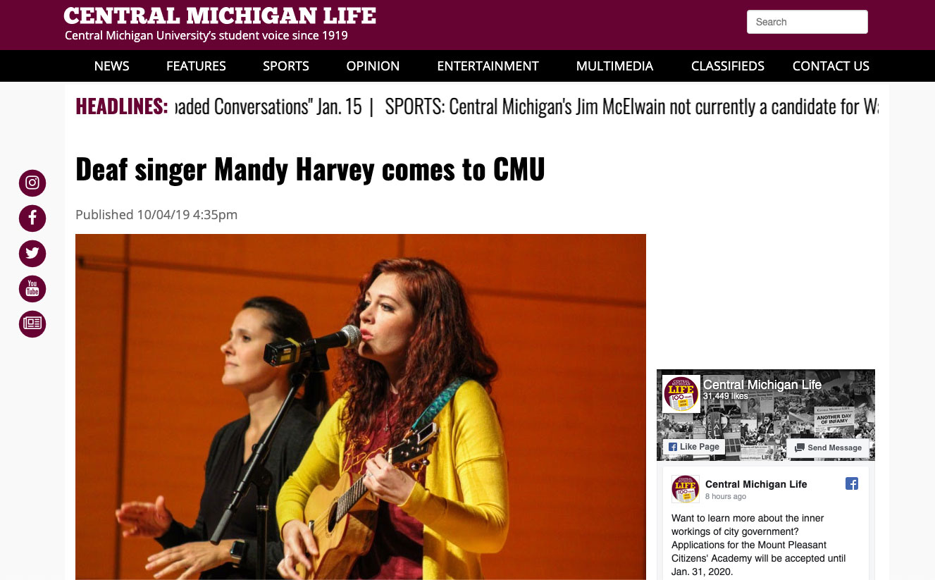 mandy harvey from central michigan university website